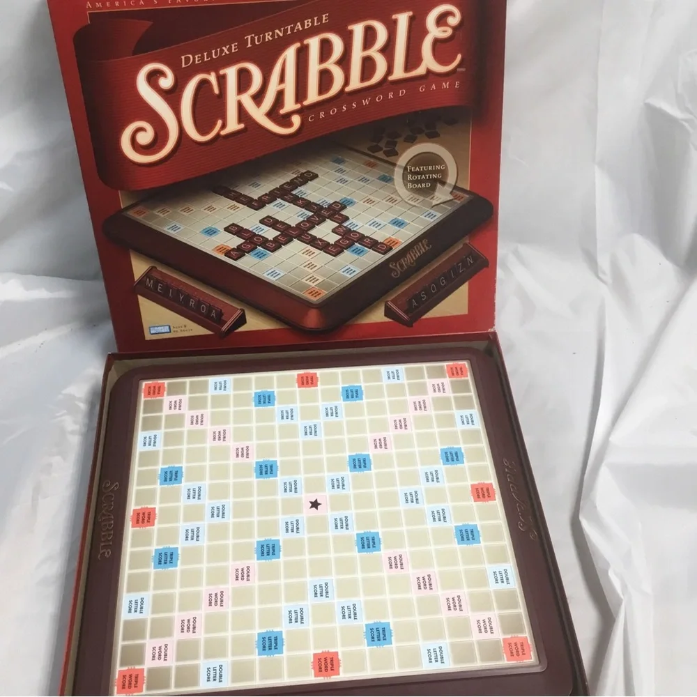 Vintage 2001 Parker Brothers Hasbro Scrabble Deluxe Turntable Game 100% Complete